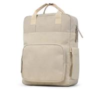 Cocoono Mochila de 38 x 29,5 x 11,5 cm, impermeable, con compartimento acolchado para portátil, bolsillos laterales y función de sujeción para maleta, bolsillo delantero grande, beige, 13L, Casual