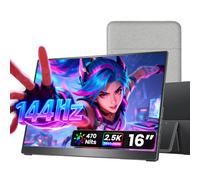 cocopar Monitor portátil de 16 pulgadas 2.5K QHD 120Hz 110% sRGB Monitor de viaje con altavoz HDMI USB-C segunda pantalla para laptop, MacBook, Surface PC, Xbox, PS4/5, montaje VESA