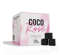 COCOROSE - Carbón Natural de Coco Premium para Cachimba y Barbacoas, 26mm, 1KG - Cubos de Carbón de Coco Shisha y Barbacoas