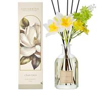 COCORRÍNA Aroma de flor con 8 varillas aromáticas de 250 ml, lino limpio, natural, duradero, fragancia para el hogar, salón, dormitorio, baño, decoración de estanterías