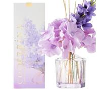 Cocorrína Flor Difusor de Varillas con 8 Varillas de Fragancia 250ml/ Ámbar Violeta/Ambientadores de Hogar, Ambientador Varillas/difusor de Aromas/para Decoración de Baños y Estanterías