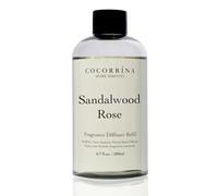COCORRÍNA Recambio de Difusor de Varillas con 8 Varillas, Aceite Perfumado de Recambio de Sándalo Rosa 200ml para Difusor de Varillas, Fragancia para el Hogar para Dormitorio, Baño, Oficina