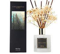 Cocorrína Reed Diffuser Set 200ml Difusor de Varillas con Flores secas / Bosque Negro / Ambientadores de Hogar, Ambientador Varillas / difusor de aromas / para Decoración de Baños y Estanterías