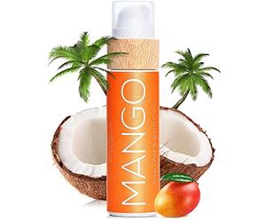 COCOSOLIS Mango Acelerador de bronceado - Aceite de bronceado orgánico con vitamina E y aroma de mango para un bronceado rápido e intenso - Amplificador de bronceado para un bronceado rico chocolate