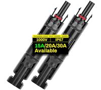 COCOSY 2 Conectores Diodo 15A para Solares - Diodos Bloqueo 15/20/30A 1000V, Protección Corriente Inversa, Conectores Solares IP67 Diodo, Evita Hot Spot, Cableado PV DIY