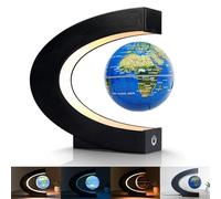 COCOSY Globo flotante de levitación magnética, globo terráqueo levitante en forma de C con luces LED para decoración de escritorio de casa y oficina, idea de regalo (azul, globo 8,5 cm)