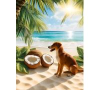 Cocotero Diamond Painting Kits for Adults, perro Pintura Diamante Manualidades Adultos, 5D DIY Mosaicos Kit Bordado Principiantes, Regalo Mujer Navidad, Decoración de Pared del Hogar 20x30cm O-927