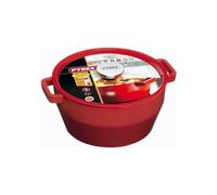 Cocotte Pyrex Slowcook Redonda 24 Cm Roja De Acero Esmaltado, 3,6 L, Apta Para Inducción Y Horno