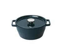 Cocotte Redonda Pyrex Slow Cook 24 Cm De Hierro Fundido Esmaltado Azul Oscuro