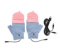 COCOYUEMA Guantes calefactores USB con dedo completo y medio sin dedos, calefacción de doble cara, guantes calentadores de manos suaves para escribir juegos