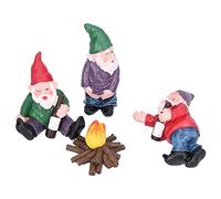 COCOYUEMA Juego de adornos de fuego enano en miniatura, minidecoración de paisaje de resina para casa de muñecas de jardín
