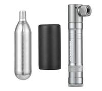 COCOYUEMA Kit de reparación de neumáticos de Bicicleta Juego de reparación de Enchufe de vacío multifunción portátil con inflador de CO2 de aleación de Aluminio Kit de reparación de (Titanio)