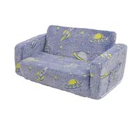 COCOYUEMA Sofá Plegable para niños Que Brilla en la Oscuridad, Espuma viscoelástica de Terciopelo, 2 Asientos, Abrigo extraíble, sofá de Lectura para niños para Aprender (Azul)
