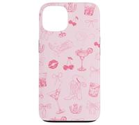 Cóctel Cowgirl Pink Western Martini Lover Preppy Coquette Carcasa para iPhone 13
