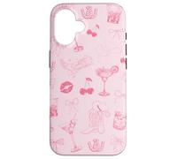 Cóctel Cowgirl Pink Western Martini Lover Preppy Coquette Carcasa para iPhone 16