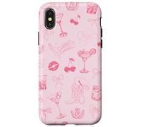 Cóctel Cowgirl Pink Western Martini Lover Preppy Coquette Carcasa para iPhone X/XS