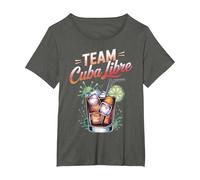 Cóctel Cuba Libre para Bartender Camiseta, Mujer Tallas Grandes, Asfalto, 1XL Grande