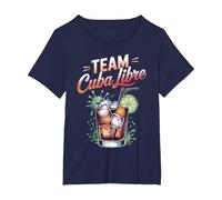 Cóctel Cuba Libre para Bartender Camiseta, Mujer Tallas Grandes, Azul Marino, 1XL Grande
