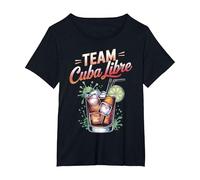 Cóctel Cuba Libre para Bartender Camiseta, Mujer Tallas Grandes, Negro, 1XL Grande