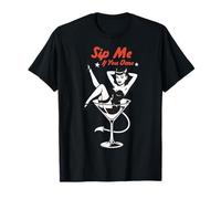 Cóctel de Diablo con Pin up Retro de Sip Me If You Dare Halloween Camiseta