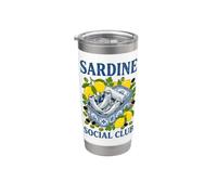 Cóctel de Martini de pescado en lata divertido de Sardine Social Club Vaso térmico de acero inoxidable de doble pared