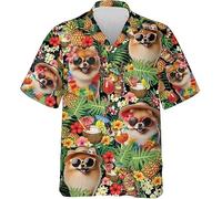 Cóctel Perro 3D Impresa Camisa de Botones Mujer Hombre Camisa Hawaiana Playa Manga Corta Tropical Camisas Aloha