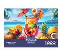 Cóctel Tropical Puzzle para Adultos Puzzle de 1000 Piezas Frutas Escena Relajante Decoración Regalo 70x50cm/1000pcs
