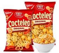 Cocteleo Snacks Frit Ravich, Coctel de aperitivos, Con un sabor sabor ligeramente salado, Aptas para vegetarianos, Contiene Gluten y leche, Producto Español, Contiene 2 Bolsas de 100 gr