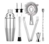 Coctelera 750ML - Cocktail Shaker de Acero Inoxidable - Set Cocktail Kit 8 Piezas con Medidor, Colador, Cuchara, para Bar, Hogar, Fiestas y Regalos