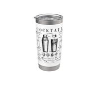 Coctelera Bartender Bar Bebidas Alcohólicas Patente Vintage Vaso térmico de acero inoxidable de doble pared