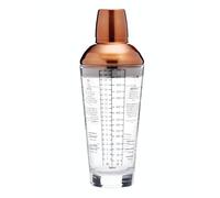 Coctelera Boston BarCraft, colador integral de acero inoxidable, tapa, 6 marcas de recetas para mezclar cócteles, cobre, 650 ml de capacidad, 12 x 17 x 12 cm, 1 unidad