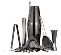 Coctelera,Cocktail Kit Juego De Coctelera Acero Inoxidable Con Vaso Mezclador Colores Galvanizados, Herramientas For Coctelería, Accesorios Vino(11 set Black)
