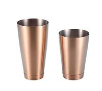Coctelera Coctelera Taza de Acero Inoxidable de 750 Ml, Juego de Coctelería Doble Jigger, Kit de Coctelera Taza de Cerveza para Boston Shaker Bartender Maker Juegos de Martini para Regalos(oro rosa)