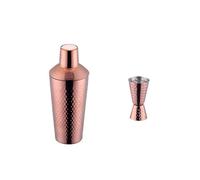 Coctelera de Acero Inoxidable, 1-2 Coctelera De Acero Inoxidable Con Vaso Medidor For Bebidas, Fiestas Y Bares(Rose Red)