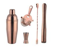 Coctelera de Acero Inoxidable/Vidrio Set Di Shaker For Cocktail In Acciaio Inossidabile Da 750 Ml, Strumenti Barista, Pestello Moijto,18 Pezzi(Kaki)