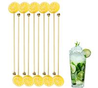 Coctelera de bebida - agitador de metal, palillos | Mezcladores de limón para cócteles agitantes de café de metal, 10% acero inoxidable beber adherentes para bebidas de cóctel de