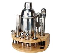 Coctelera de Cóctel,Barman Juego De Coctelera 12 Piezas con Soporte Herramientas Barra Acero Inoxidable Kit Camarero Amantes de Los Cócteles(550ml)