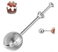 Coctelera de harina de acero inoxidable 304 con diseño de una mano accionada por resorte para espolvorear azúcar, harina, especias y filtrar té o ingredientes finos