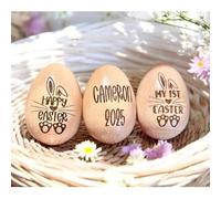 Coctelera de huevos de madera personalizada, huevo de bebé grabado, huevos de Pascua para niños, huevo de madera personalizado, relleno de cesta de Pascua, mi primera Pascua, regalo de recuerdo para