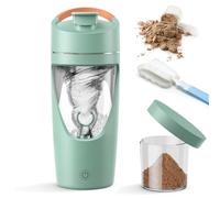 Coctelera eléctrica de proteínas, botella mezcladora de proteínas de 700 ml con almacenamiento de suplementos, coctelera para batidos de proteínas recargable por USB C, fabricado con Tritan, potente