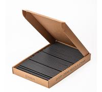 Cocti Pajitas de papel - Pajitas de papel increíblemente duraderas, 100% biodegradables, sin molestos sabores de papel, adecuadas para bebidas frías, 200 mm x 6 mm, color negro, 300 unidades.