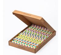 Cocti Pajitas de papel - Pajitas increíblemente duraderas! 100% biodegradables, sin molestos sabores de papel, aptas para bebidas frías, 200 mm x 6 mm, 300 unidades.