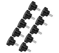 CoCud 10uds Estrella Sujeción Perillas M6 x 15mm Macho Rosca 24mm Cabeza | Mariposa Tornillo Agarre Mano Perillas Roscado Perno Negro, Plástico, para Torno Maquinaria