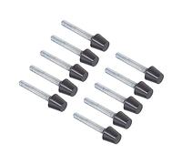 CoCud Abrazadera de palanca redondeada con punta de husillo, rosca M8, diámetro de 70 mm de longitud total, cabeza de goma de acero al carbono, 10 piezas