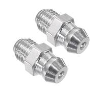 CoCud Conector de Engrase Recto de Acero Inoxidable | Métrica M6x0.75mm | Boquilla de Engrase Hidráulico, 2 Piezas