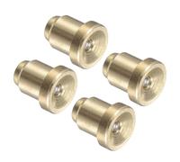 CoCud Copa de Aceite de Latón con Botón de Empuje y Brida | Rosca Macho de 6 mm | Pezón Engrasador de Bola de Latón - (Aplicaciones: para Sistema de Lubricación), 4 Piezas