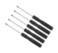 CoCud Destornillador Ranurado Mini, Tamaño de 2.0mm, Longitud de 82mm, Acero al Carbono, Pequeño Destornillador de Cabeza Plana con Mango Antideslizantepara Gafas, 5 Piezas