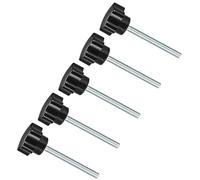 CoCud Estrella Sujeción Perillas, M5 x 70mm Macho Rosca 23,5mm Cabeza, Plástico Mariposa Tornillo Agarre Mano Perillas Roscado Perno Negro - (Aplicaciones: para Torno Maquinaria), 5uds