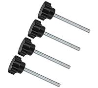 CoCud Estrella Sujeción Perillas, M6 x 70mm Macho Rosca 30mm Cabeza, Plástico Mariposa Tornillo Agarre Mano Perillas Roscada Perno Negro - (Aplicaciones: para Torno Maquinaria), 4uds