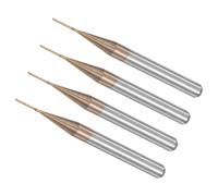 CoCud Fresas de Extremo de Maíz Corte Diámetro 0.5mm Vástago 3.175mm 1/8" Carburo de Tungsteno Recubierto Titanio Brocas CNC - (Uso: para Pcb Madera Plástico) 4 Piezas